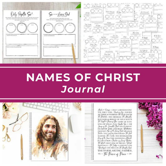 Christian Devotional Journal Scripture Study Notebook Jesus Names Exploration Guide Daily Prayer Companion Faith Based Reflection Space Personal Spiritual Growth Tool Bible Reading Essential Morning Devotional Practice Organized Study