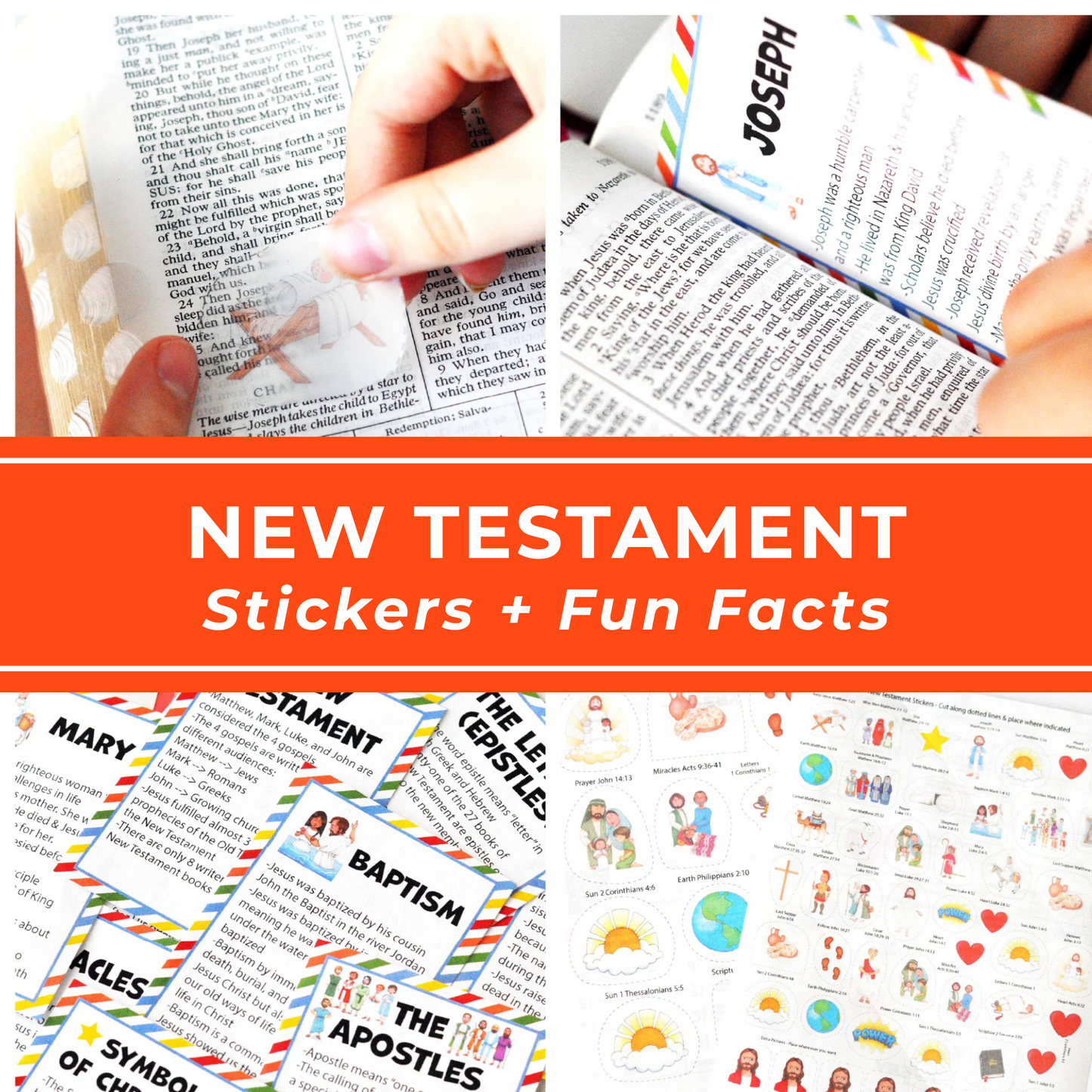 Scripture Study Kit Kids New Testament Learning Tools Interactive Bible Activities Children Engaging Sticker Collection Biblical Heroes Character Cards Sunday School Resources Christian Education Materials Homeschool Curriculum Family