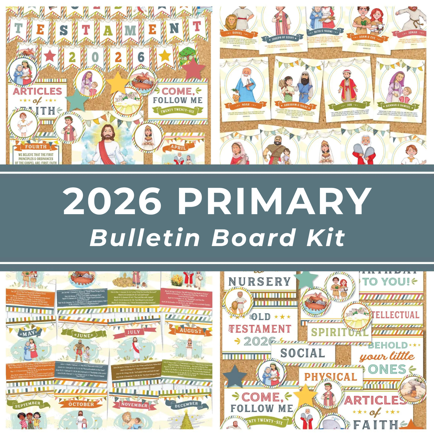 Come Follow Me 2026 Old Testament Primary Bulletin Board Kit LDS Primary Classroom Decor Teaching Materials Lesson Display Weekly Primary Lessons Visual Learning Aid Church Classroom Organization Religious Education Supplies Primary