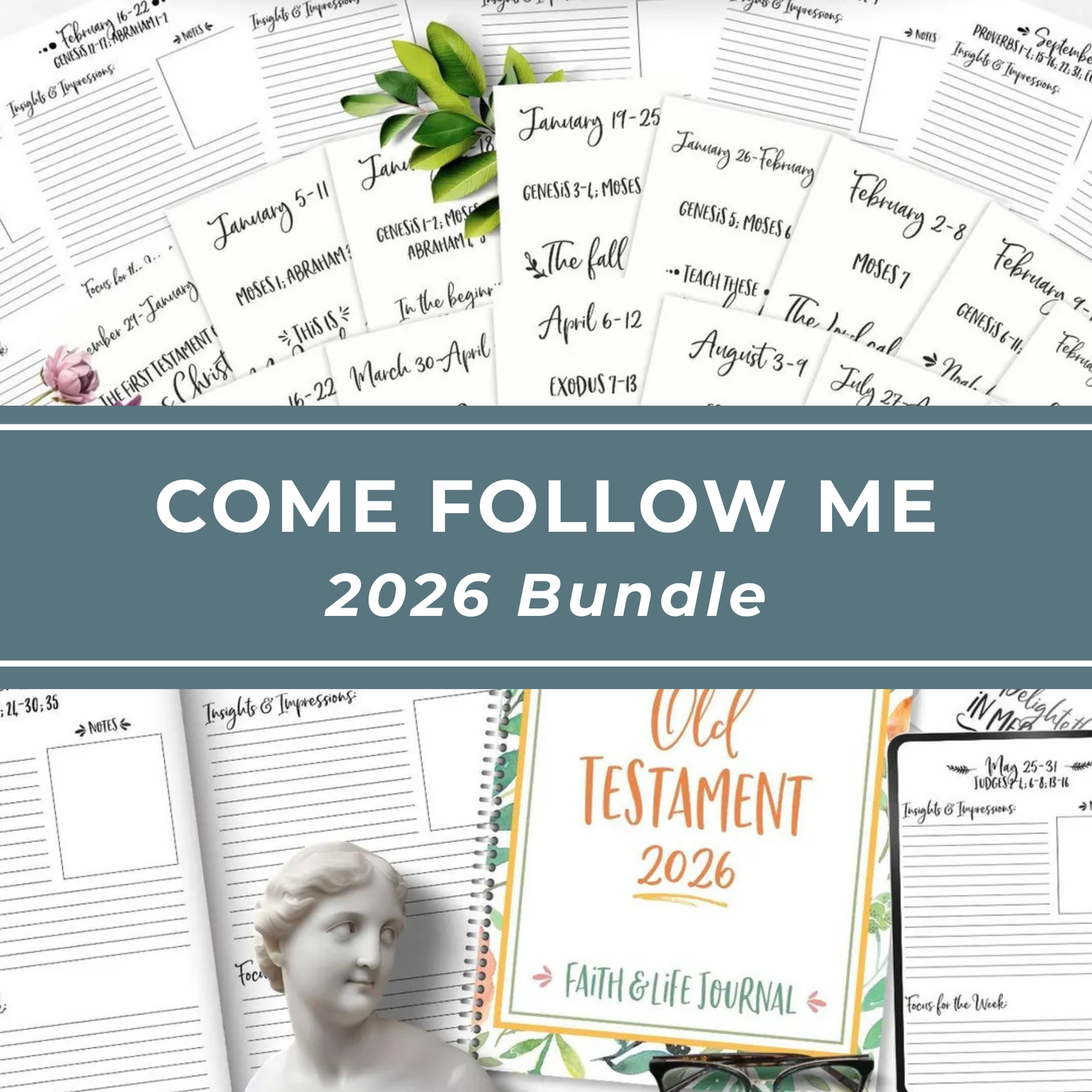 Come Follow Me 2026 Old Testament Study Journal Printable Scripture Guide Digital Download Format Weekly Lesson Planner Faith Based Reflection Pages Organized Study Structure Perfect Family Scripture Time Personal Devotional Practice Youth