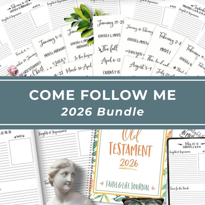 Come Follow Me 2026 Old Testament Study Journal Printable Scripture Guide Digital Download Format Weekly Lesson Planner Faith Based Reflection Pages Organized Study Structure Perfect Family Scripture Time Personal Devotional Practice Youth