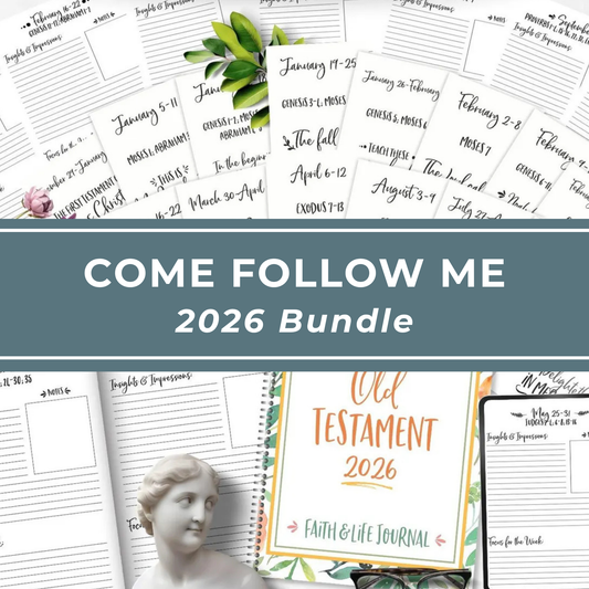 Come Follow Me 2026 Old Testament Study Journal Printable Scripture Guide Digital Download Format Weekly Lesson Planner Faith Based Reflection Pages Organized Study Structure Perfect Family Scripture Time Personal Devotional Practice Youth