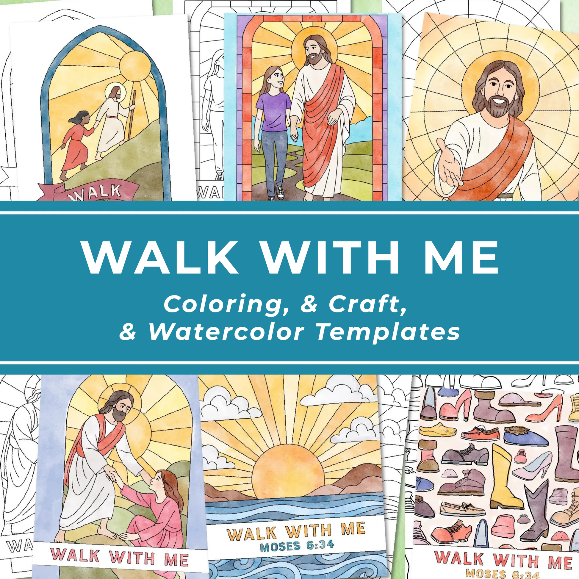 Walk With Me Youth Theme Printable Coloring Pages 2026 LDS Church Activity Templates Moses Scripture Based Craft Digital Download Instant Access Young Women Relief Society Group Activity Ideas Watercolor Coloring Templates Church Craft
