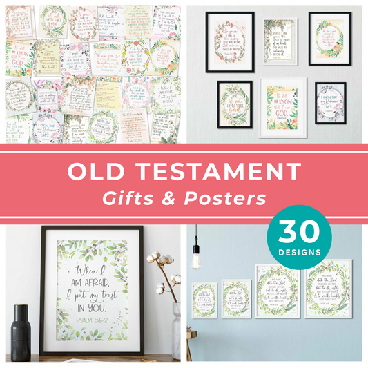 Old Testament Scripture Printable Bundle Bible Verse Wall Art Collection Christian Home Decor Gift Ideas Inspirational Faith Based Quotes Digital Download Instant Access Sunday School Teaching Resources Religious Gift Set DIY Printable