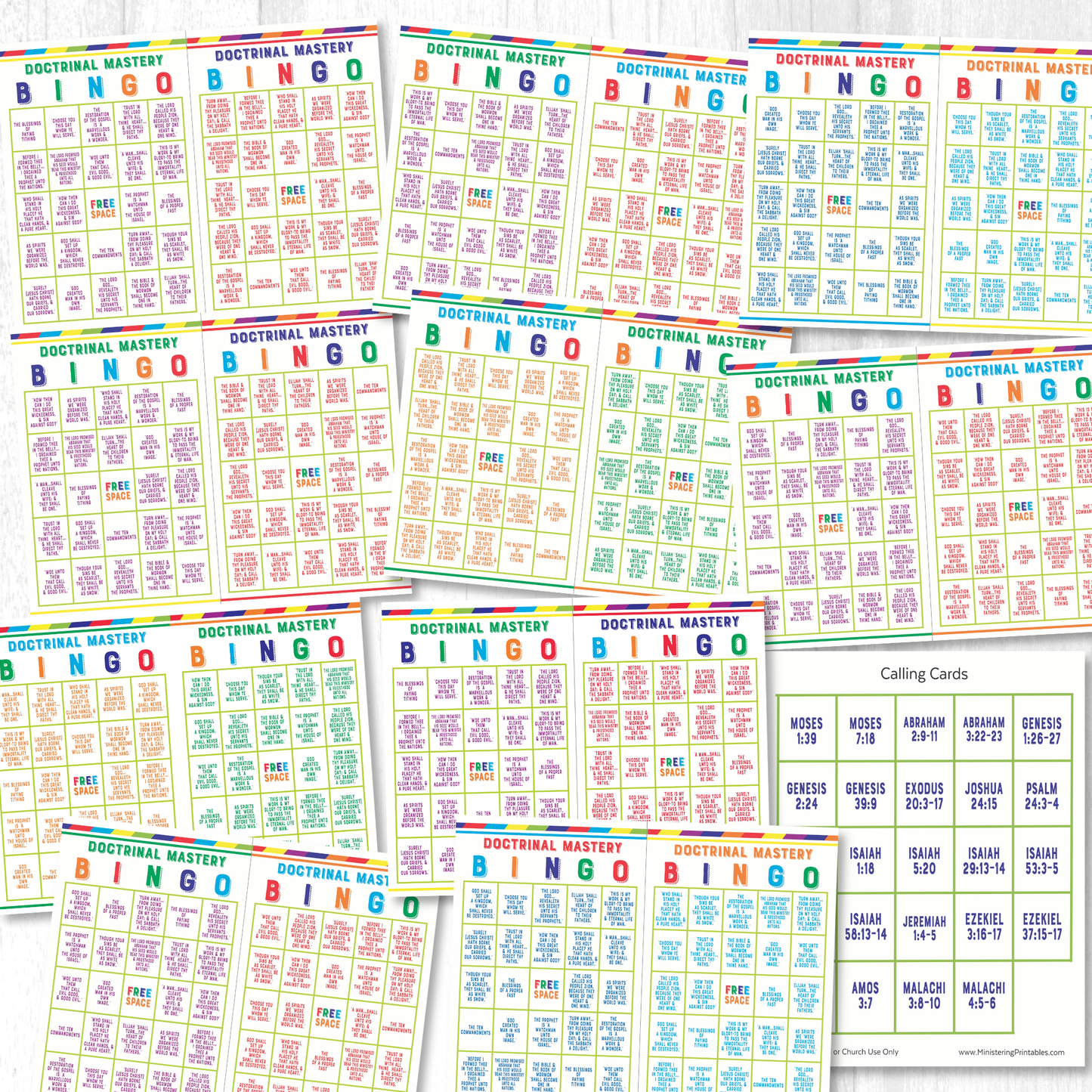 Doctrinal Mastery Review Game Old Testament Scripture Bingo Printable Seminary Activity Download Instant Access Youth Religious Education Resource Interactive Classroom Learning Tool Multiple Bingo Variations Reusable Teaching Aid Bible