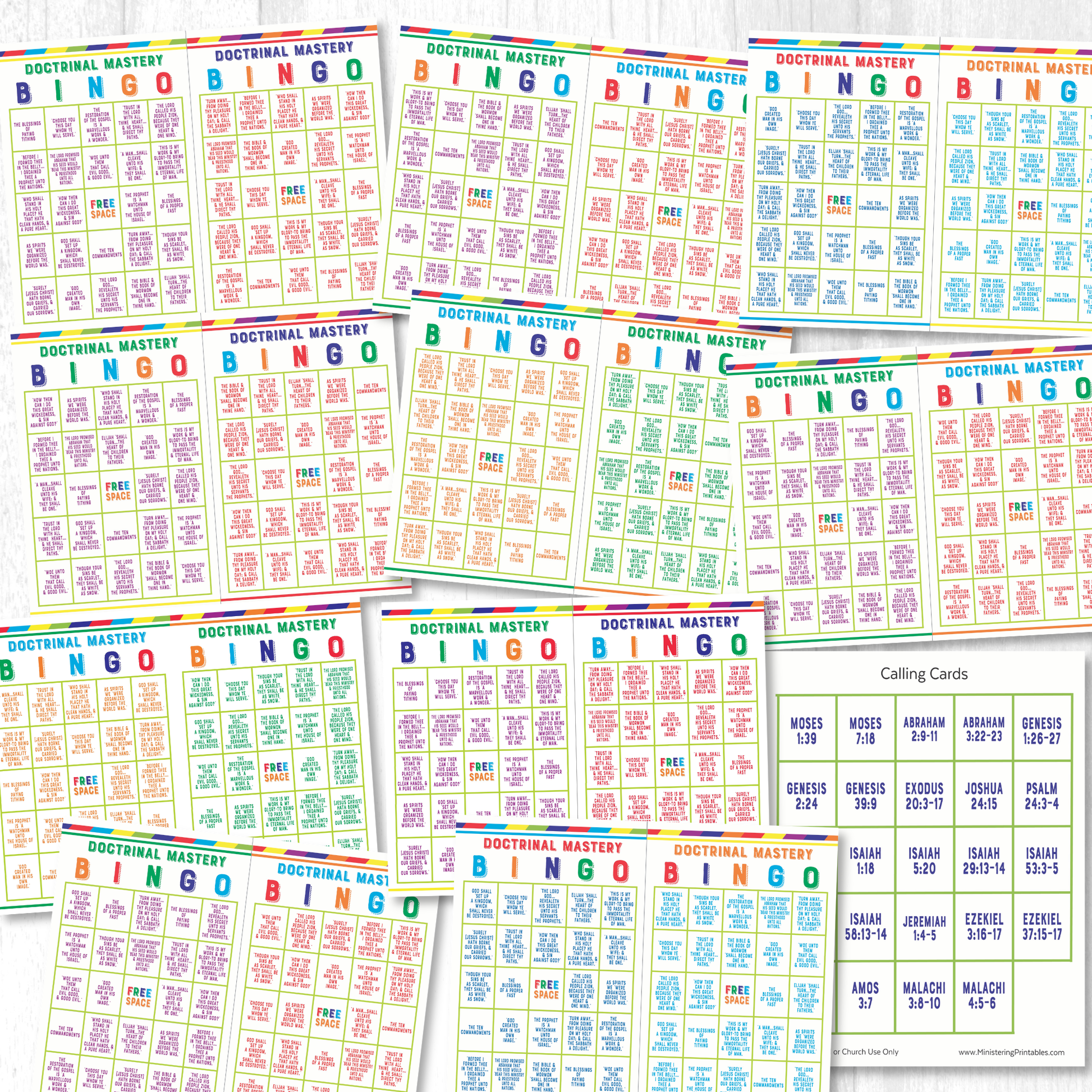 Doctrinal Mastery Review Game Old Testament Scripture Bingo Printable Seminary Activity Download Instant Access Youth Religious Education Resource Interactive Classroom Learning Tool Multiple Bingo Variations Reusable Teaching Aid Bible