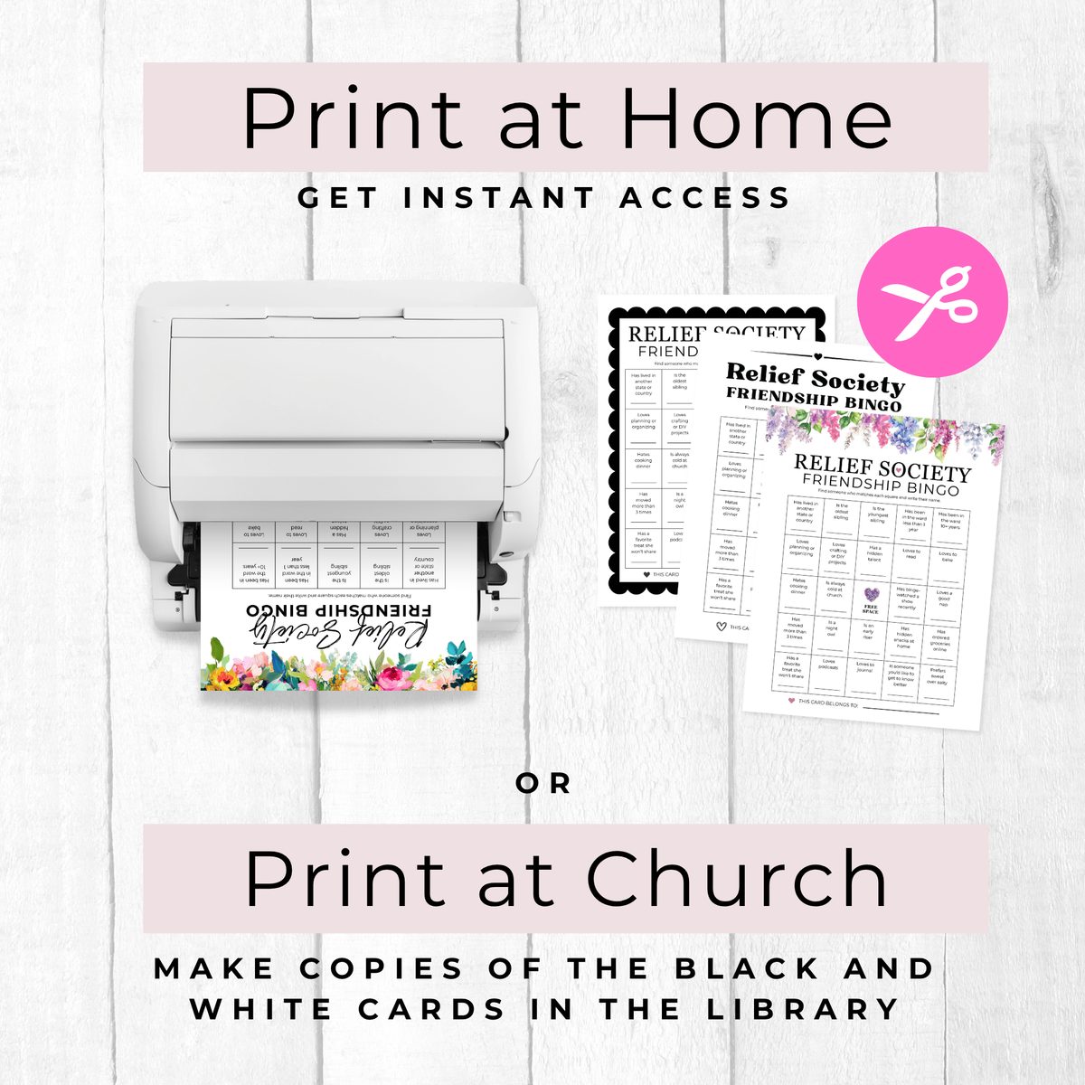 Relief Society Bingo Game – Easy Printable Fellowship Activity