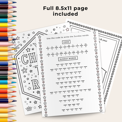 Kid's Sunday Activity Printable Kit – Memory Bingo Coloring and Activity Bundle for LDS Families
