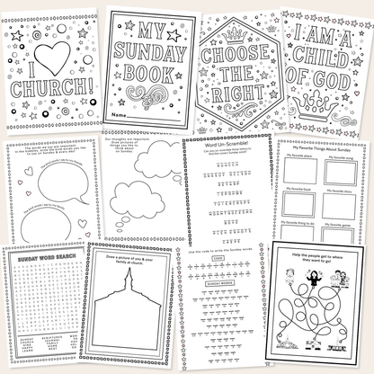 Printable Church Activity Book Kids Sunday School Coloring Pages Digital Download Ready Print Dual Format Booklet Option Letter Size Collection Teaching Resource Classroom Ministry Essential Christian Education Materials Children Faith