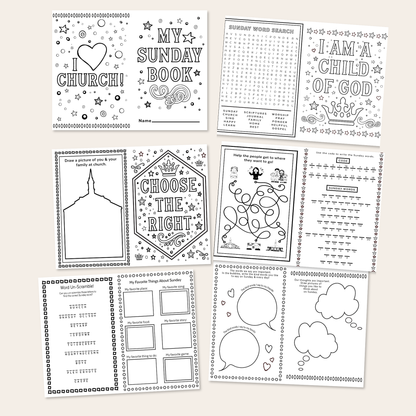 LDS Christian Activity Book Sunday School Printable Resource Kids Church Teaching Material Coloring Pages Educational Collection Ministry Essential Classroom Tool Ready Print Download Format Dual Size Option Children Faith Learning Packet