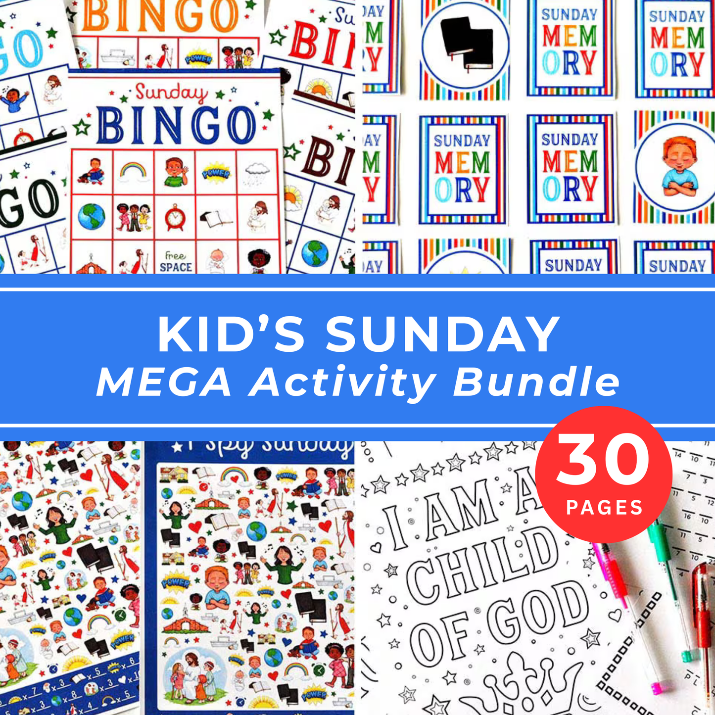 Sunday School Activity Kit Printable Game Collection Memory Matching Cards Bingo Set Digital Download Instant Access Church Classroom Resource Kids Learning Games Family Faith Activity Educational Fun Teaching Tool Religious Education