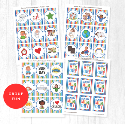 Kid's Sunday Activity Printable Kit – Memory Bingo Coloring and Activity Bundle for LDS Families