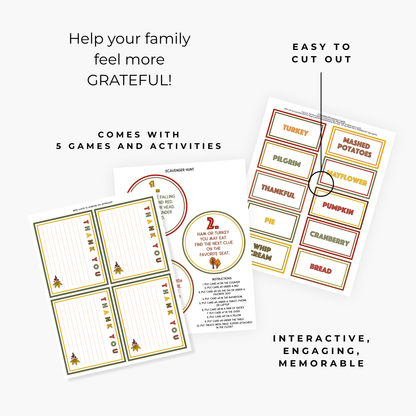 Thanksgiving Printable Activity – 5 Gratitude Games for Family Fun