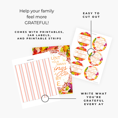 Gratitude Printable – Teach Kids Thankfulness Family Activity Kit