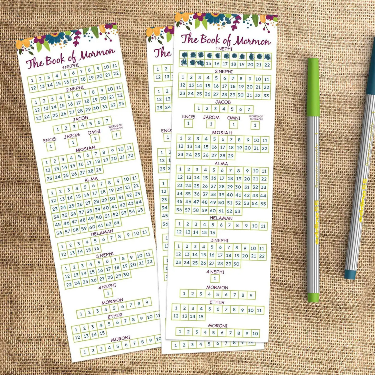Printable Bookmark Digital Download Scripture Reading Chart Tracker Progress Checklist Format Three Bookmarks Per Page Instant Access Study Tool Personal Devotional Aid Ward Distribution Gift Youth Group Activity Spiritual Growth Resource