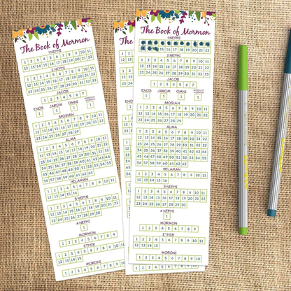 Printable Bookmark Digital Download Scripture Reading Chart Tracker Progress Checklist Format Three Bookmarks Per Page Instant Access Study Tool Personal Devotional Aid Ward Distribution Gift Youth Group Activity Spiritual Growth Resource