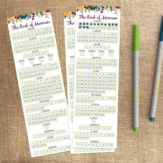 Printable Bookmark Digital Download Scripture Reading Chart Tracker Progress Checklist Format Three Bookmarks Per Page Instant Access Study Tool Personal Devotional Aid Ward Distribution Gift Youth Group Activity Spiritual Growth Resource