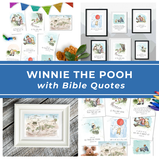 Christian Nursery Wall Art Collection Religious Printable Set Hand Drawn Classic Character Illustrations Inspirational Scripture Quotes Perfect Baby Shower Gift Nursery Room Decor Faith Based Home Styling Digital Download Bundle Premium