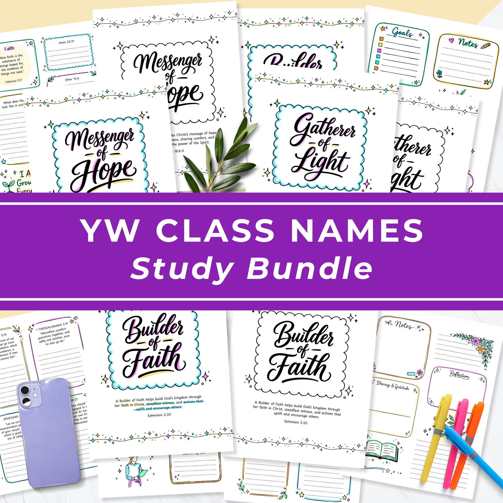 LDS Young Women Activities 2026 Class Names Workbook Bundle Printable Teaching Resource Interactive Lesson Plans Christ Centered Discussion Prompts Sunday School Materials Youth Ministry Planning Guide Come Follow Me Study Tool Personal