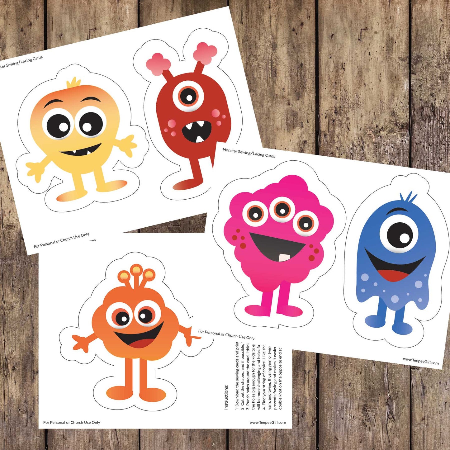 Monster Party Game – Printable Kit with 6 Activities for Kids Birthday