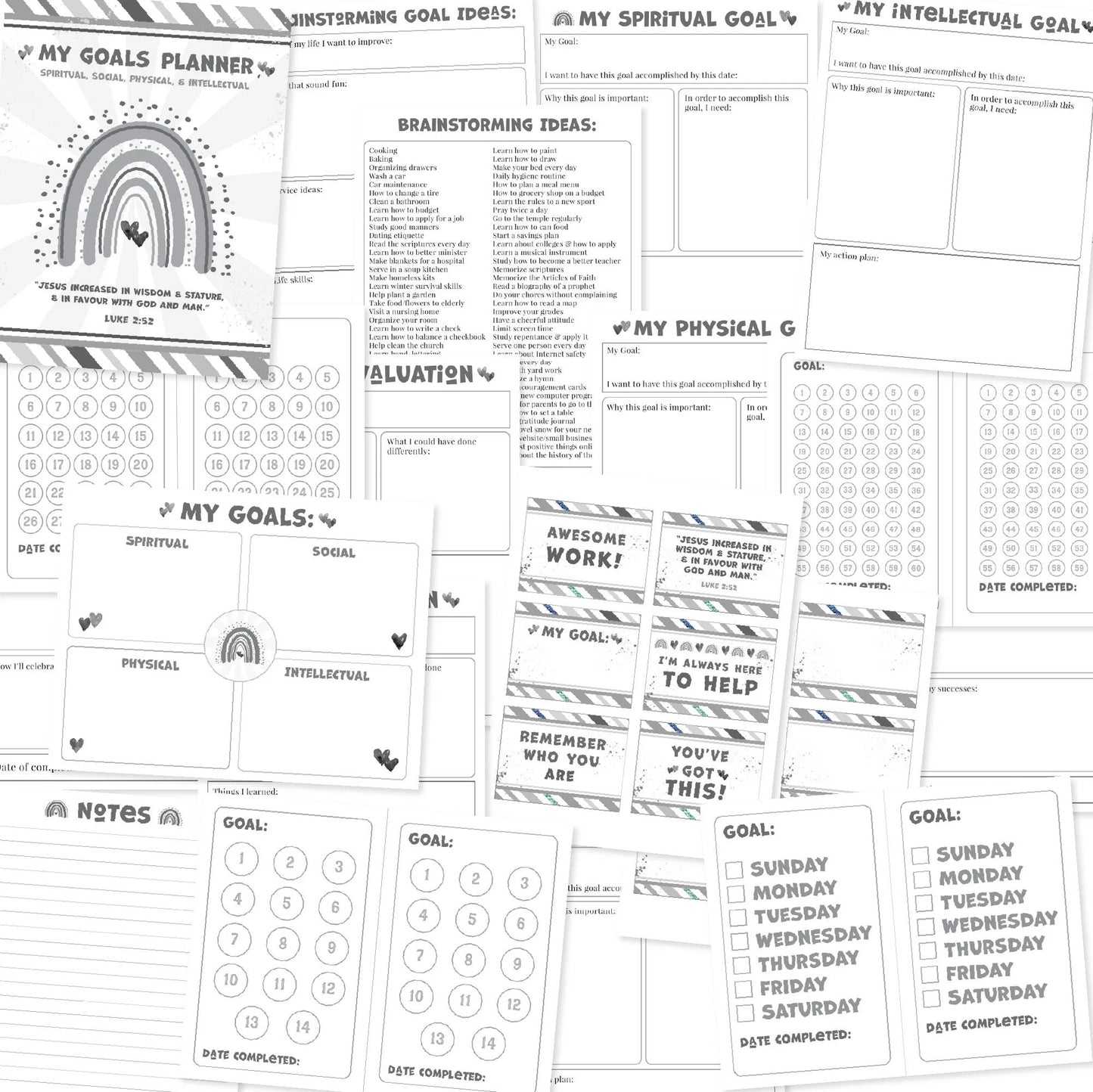 LDS Youth Goal Planner – Printable Activity Worksheets for Young Women