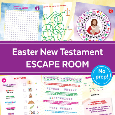 Easter Escape Room Game | New Testament Bible Kids and Family Printable Party Game | Family Game Night | DIY Escape Room Adventure
