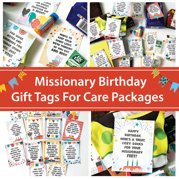 Birthday Gift Tags for LDS Missionaries | Missionary Birthday Care Package | Treat Gift Tags for Elders and Sisters | Digital Download