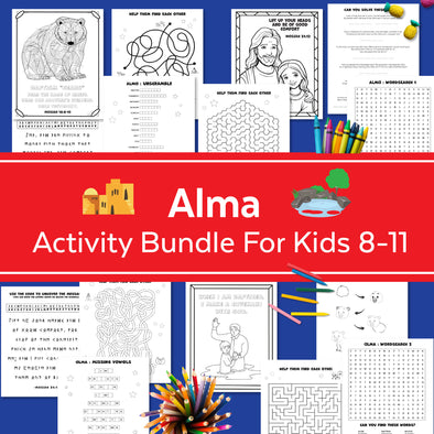 Alma Book of Mormon Activity Bundle for kids 8-11 | LDS Come Follow Me 2024 | June LDS Sunday School Primary 2024