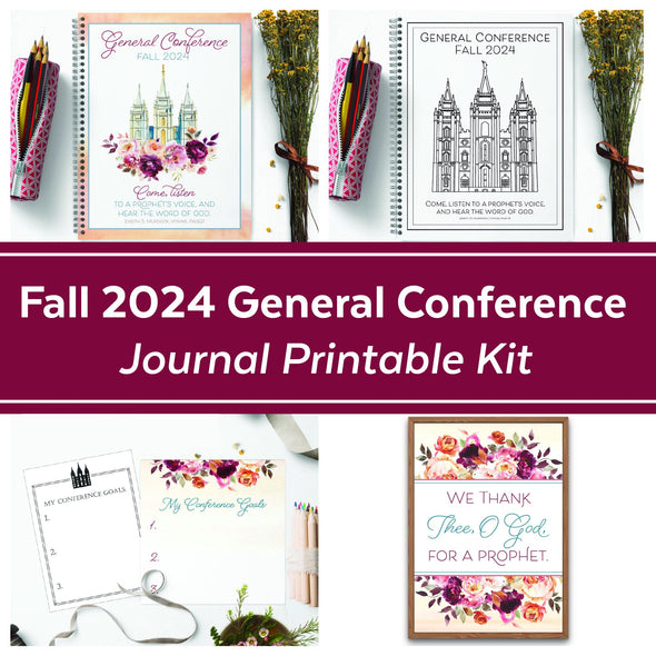 General Conference 2024 LDS Journal Kit | Young Women Notes | Journaling Pages | General Conference Journal Printable | Instant Download