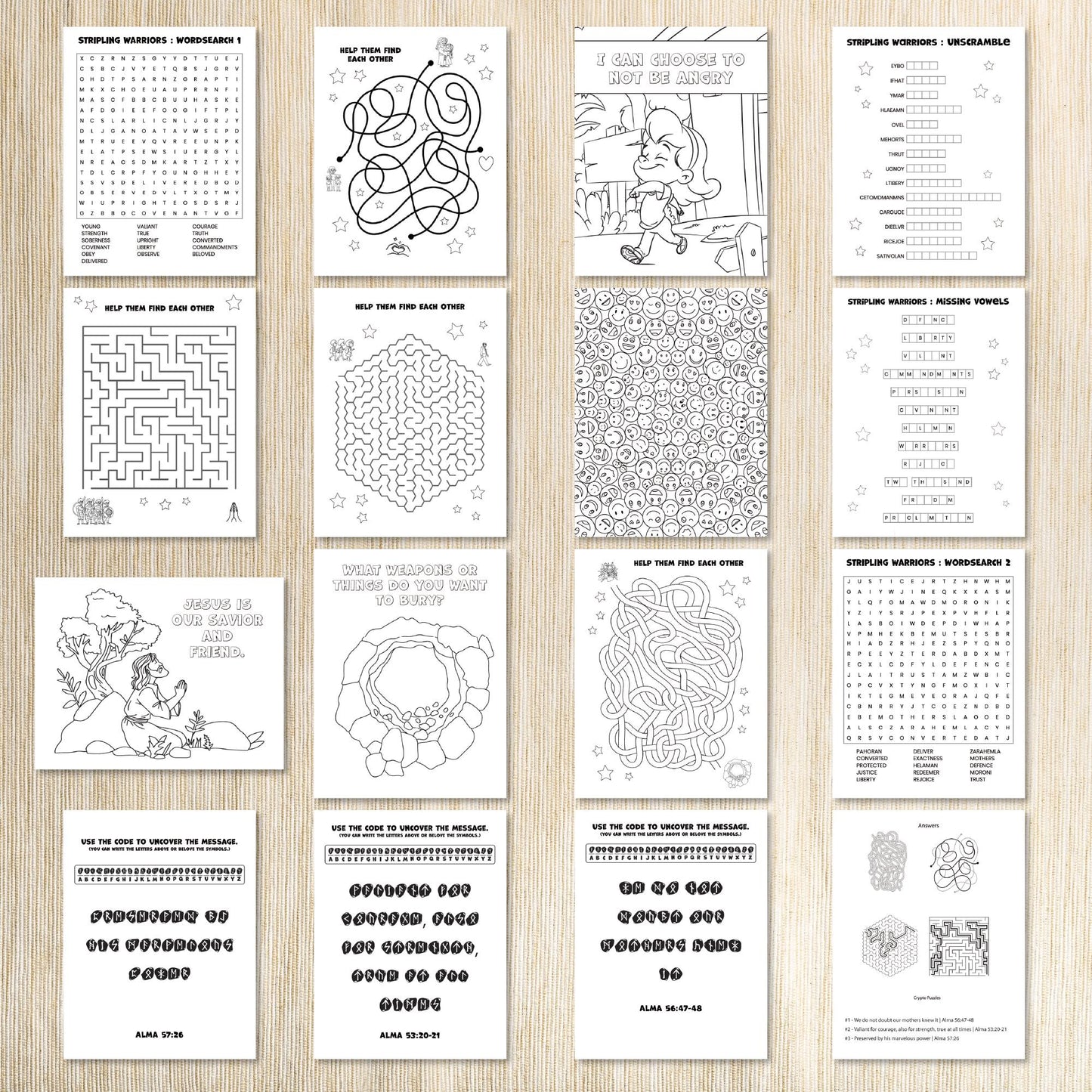 Stripling Warriors Book of Mormon Activity Bundle for kids 8-11 | LDS Come Follow Me 2024 | LDS Sunday School Primary 2024