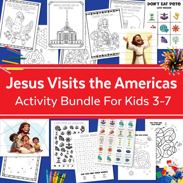 Jesus Visits the Americas Book of Mormon Activity Bundle for kids 3-7 | LDS Come Follow Me 2024 | LDS Primary 2024