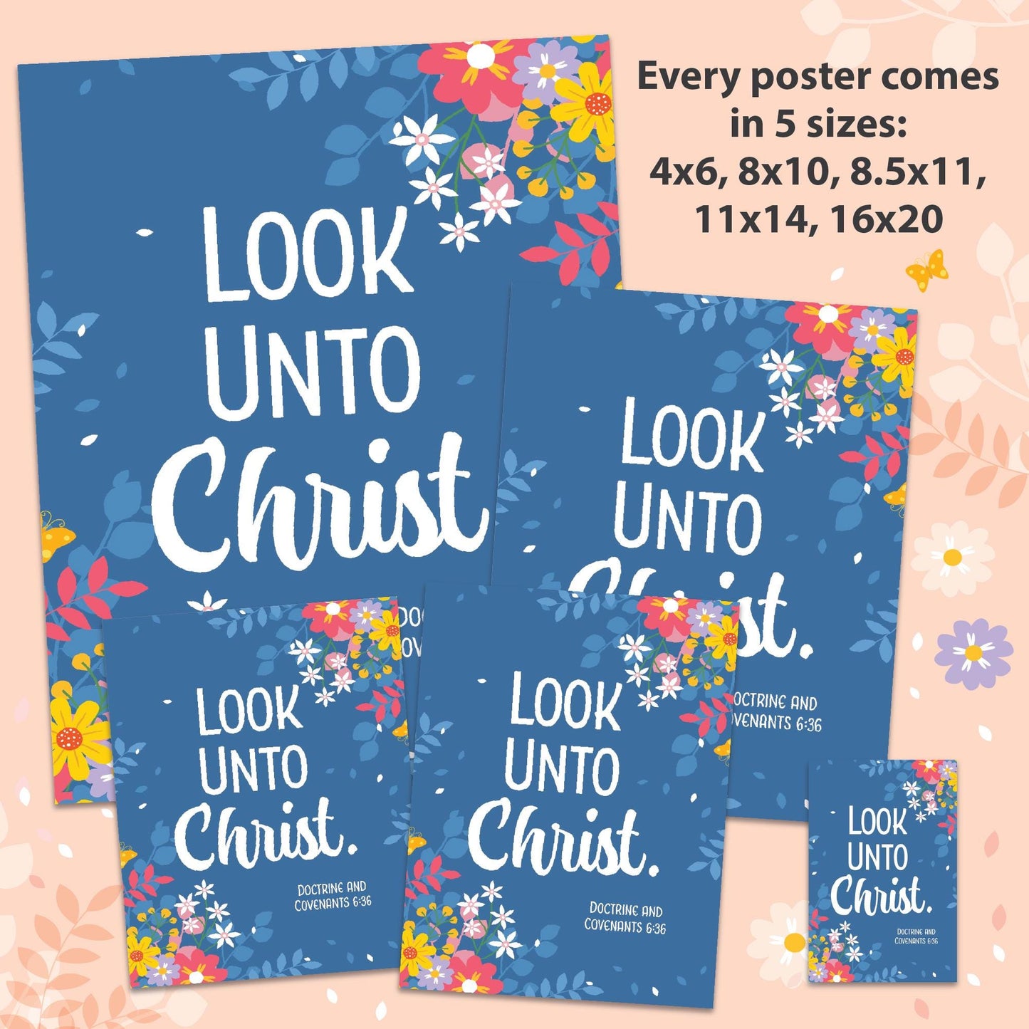 2025 Youth Theme - Look Unto Christ - LDS Youth Printable Posters and Gifts - Young Women Gift - Come Follow Me Doctrine and Covenants 2025