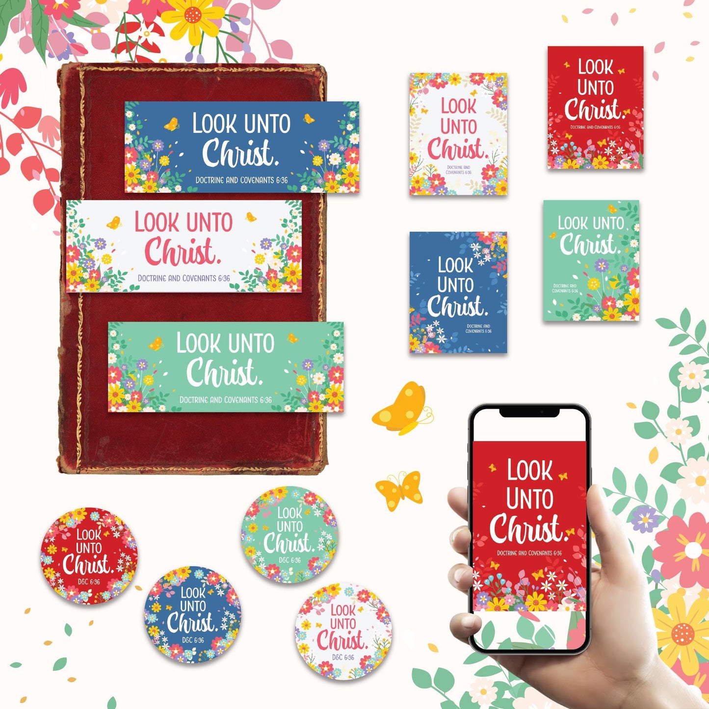 2025 Youth Theme - Look Unto Christ - LDS Youth Printable Posters and Gifts - Young Women Gift - Come Follow Me Doctrine and Covenants 2025