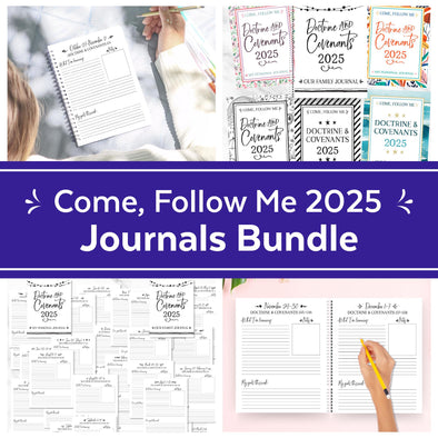 2025 Come Follow Me Journal - LDS Scripture Study - Printable Journal for Women - Doctrine and Covenants - Digital Download