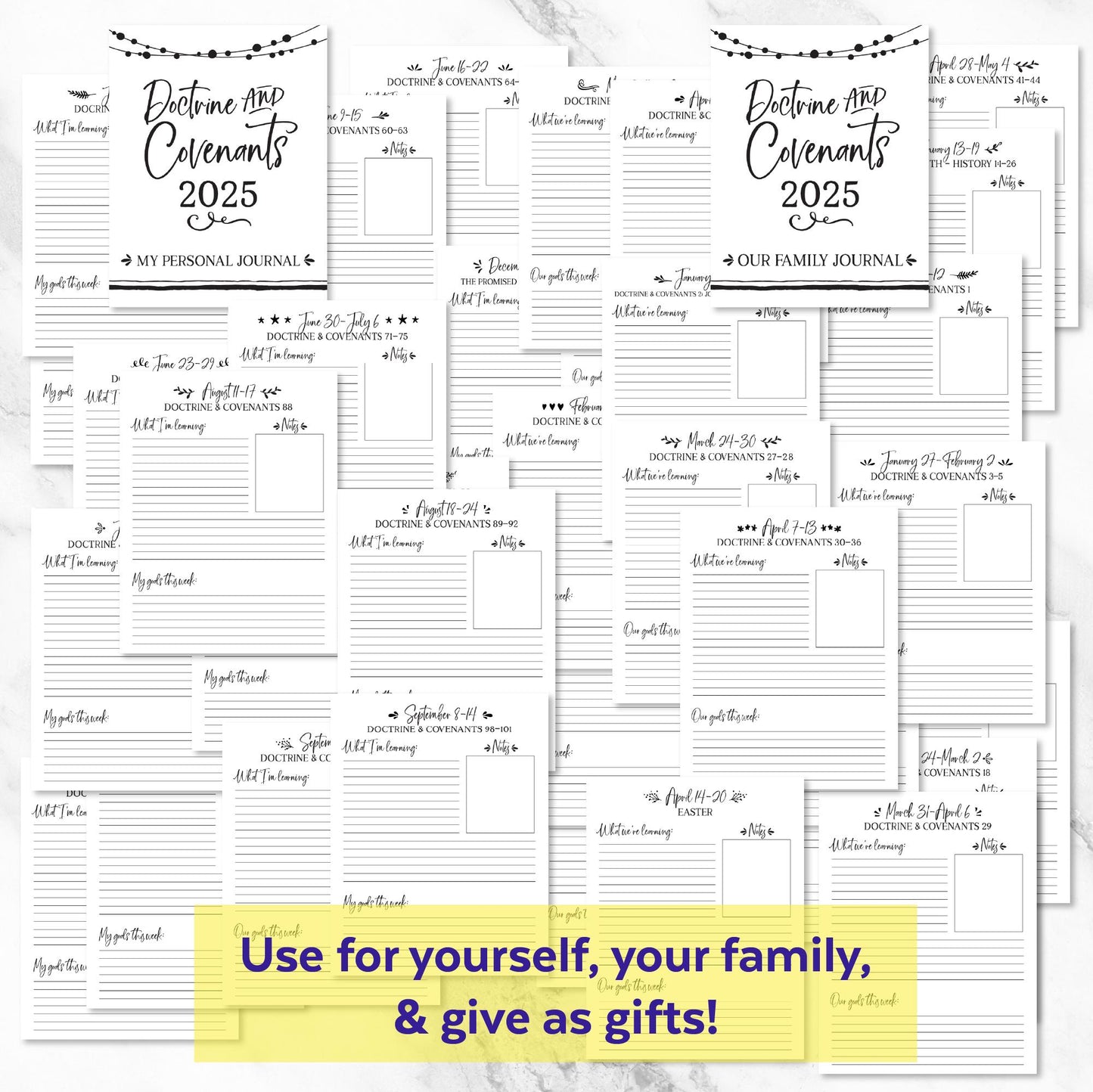 2025 Come Follow Me Journal - LDS Scripture Study - Printable Journal for Women - Doctrine and Covenants - Digital Download