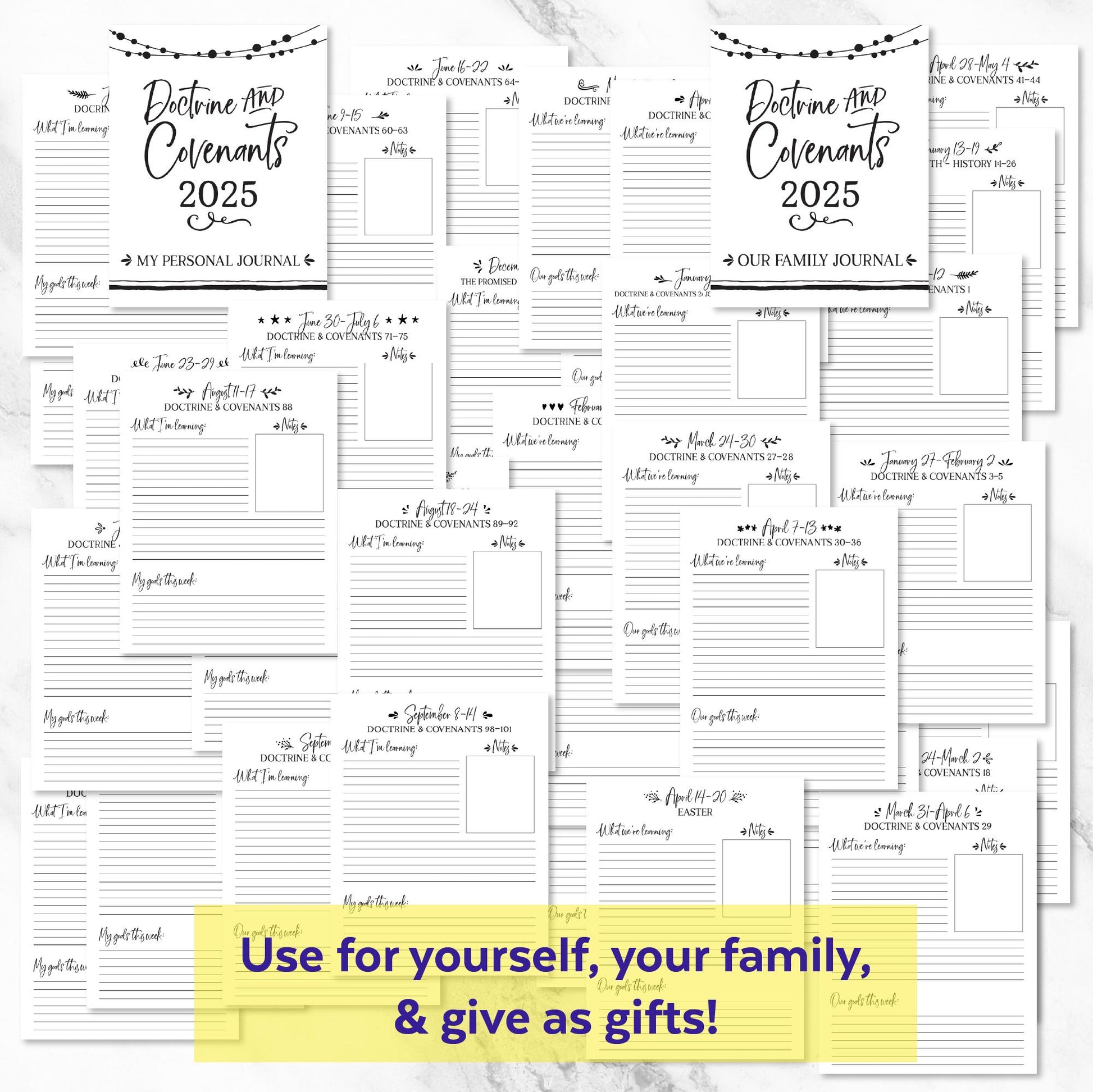 2025 Come Follow Me Journal - LDS Scripture Study - Printable Journal for Women - Doctrine and Covenants - Digital Download