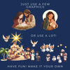 Cute Nativity Clip Art - Christmas Crafts - Baby Jesus Clipart - Kids Nativity - Commercial Use - Clip Art Christmas - Christmas Scene