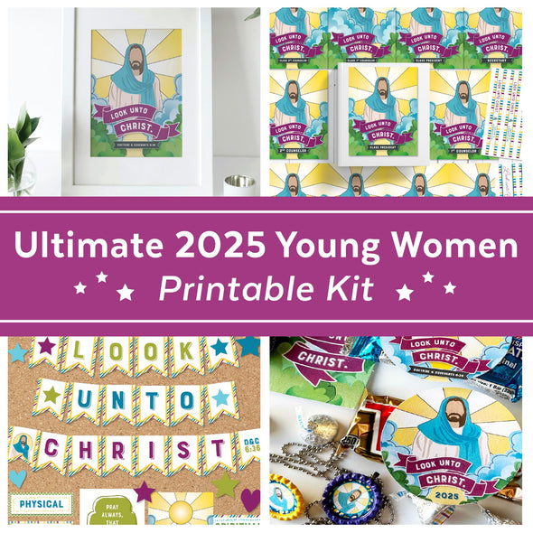 2025 LDS Youth Theme Kit Bundle | Young Women LDS 2025 | Bulletin Board Kit | Look Unto Christ Doctrine and Covenants | Digital Download