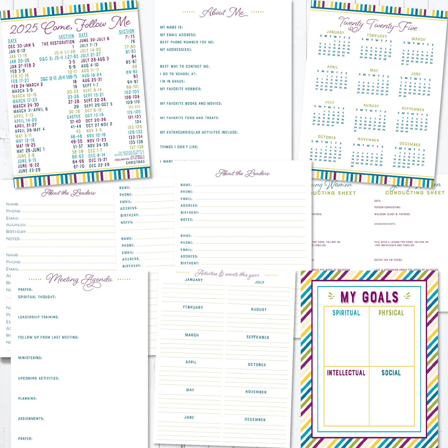 2025 LDS Youth Theme Kit Bundle | Young Women LDS 2025 | Bulletin Board Kit | Look Unto Christ Doctrine and Covenants | Digital Download