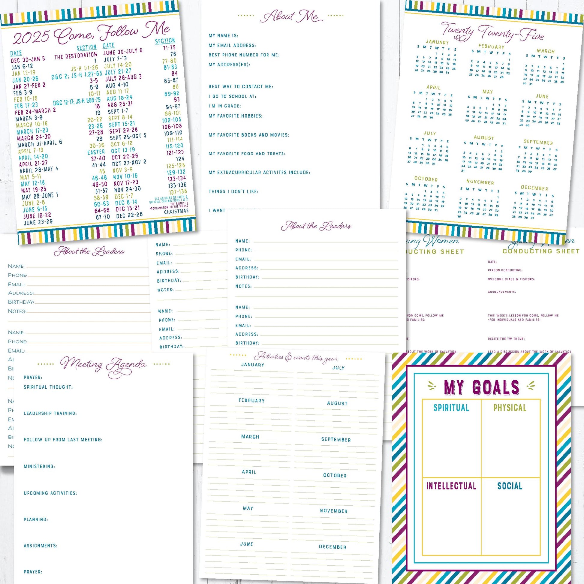 2025 LDS Youth Theme Kit Bundle | Young Women LDS 2025 | Bulletin Board Kit | Look Unto Christ Doctrine and Covenants | Digital Download