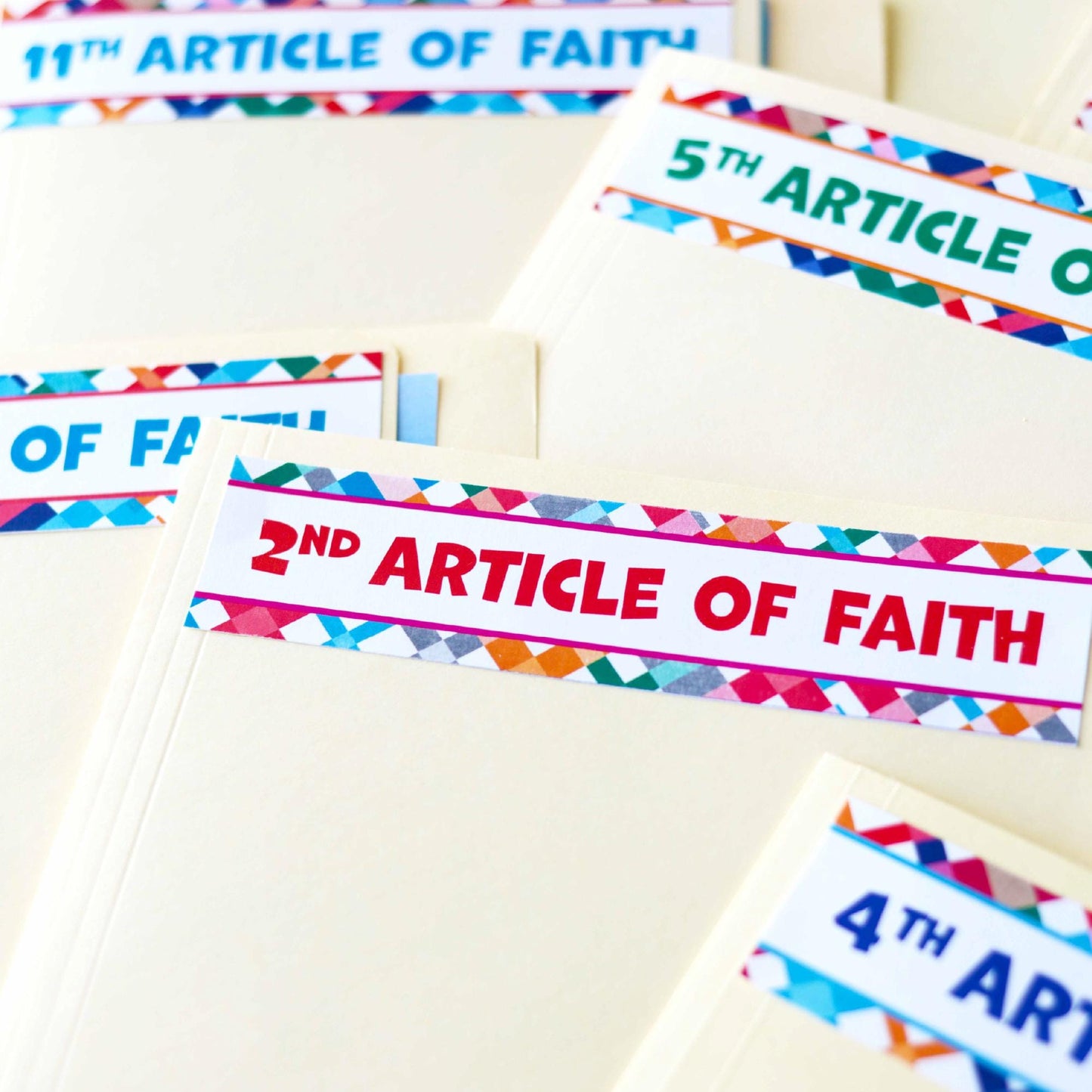 LDS Articles of Faith File Folder Games - 2025 LDS Primary - Digital Download - Memorization Tools