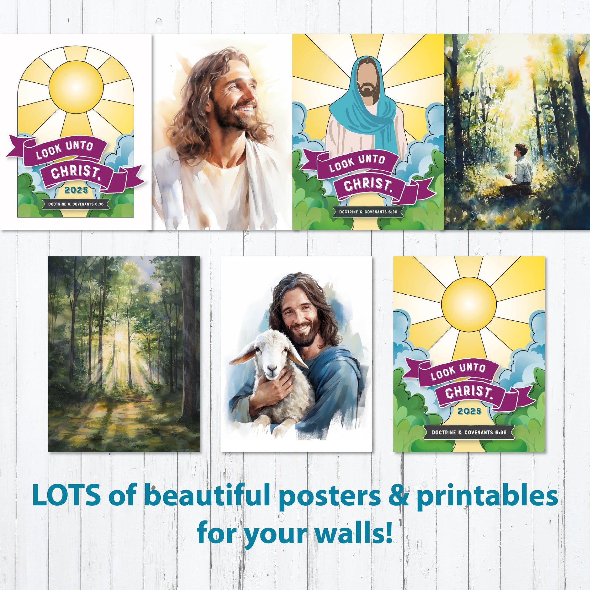 2025 LDS Youth Theme Kit Bundle | Young Women LDS 2025 | Bulletin Board Kit | Look Unto Christ Doctrine and Covenants | Digital Download
