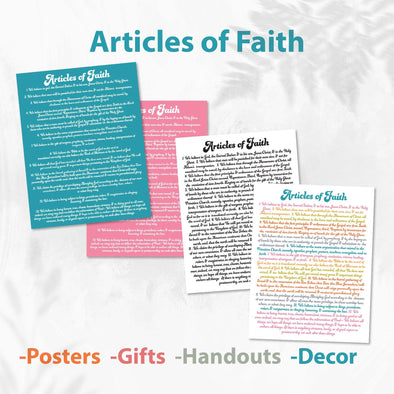 LDS Articles of Faith Printable Poster - LDS Primary - Digital Download - Memorization Tools for LDS Parents