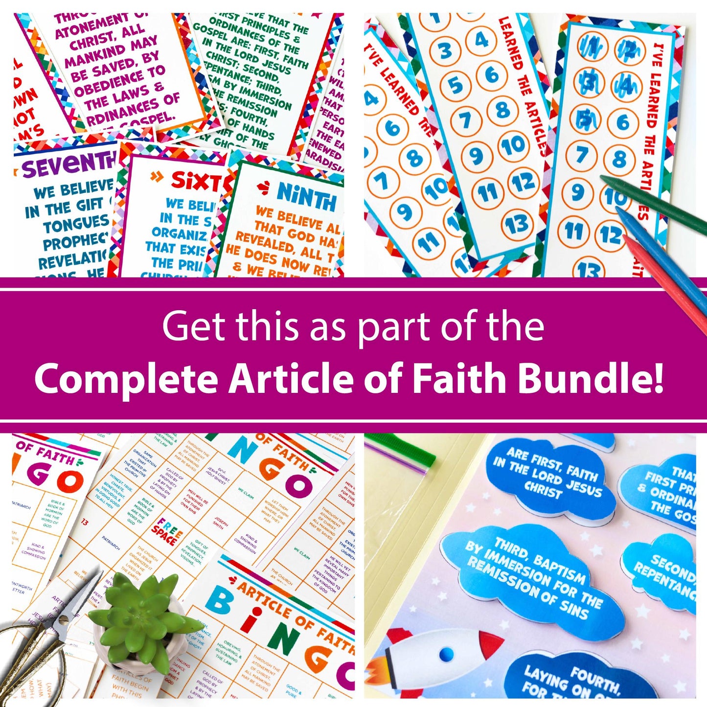 LDS Articles of Faith Bingo Game - Digital Download