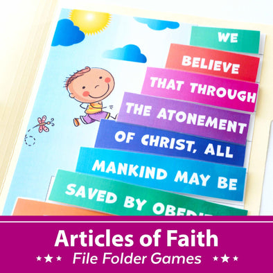 LDS Articles of Faith File Folder Games - 2025 LDS Primary - Digital Download - Memorization Tools