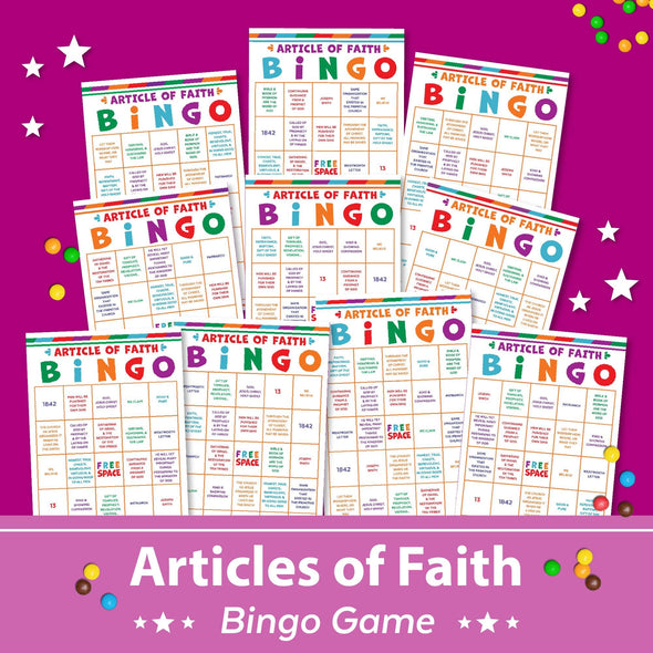 LDS Articles of Faith Bingo Game - Digital Download