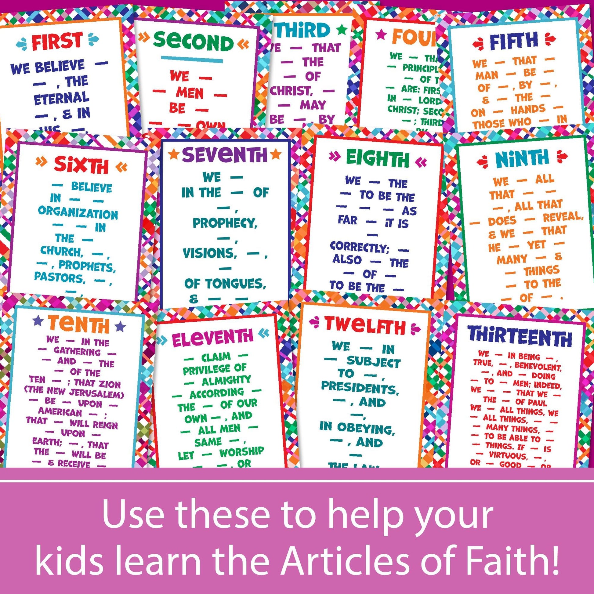 LDS Articles of Faith Posters and Booklets - Digital Download