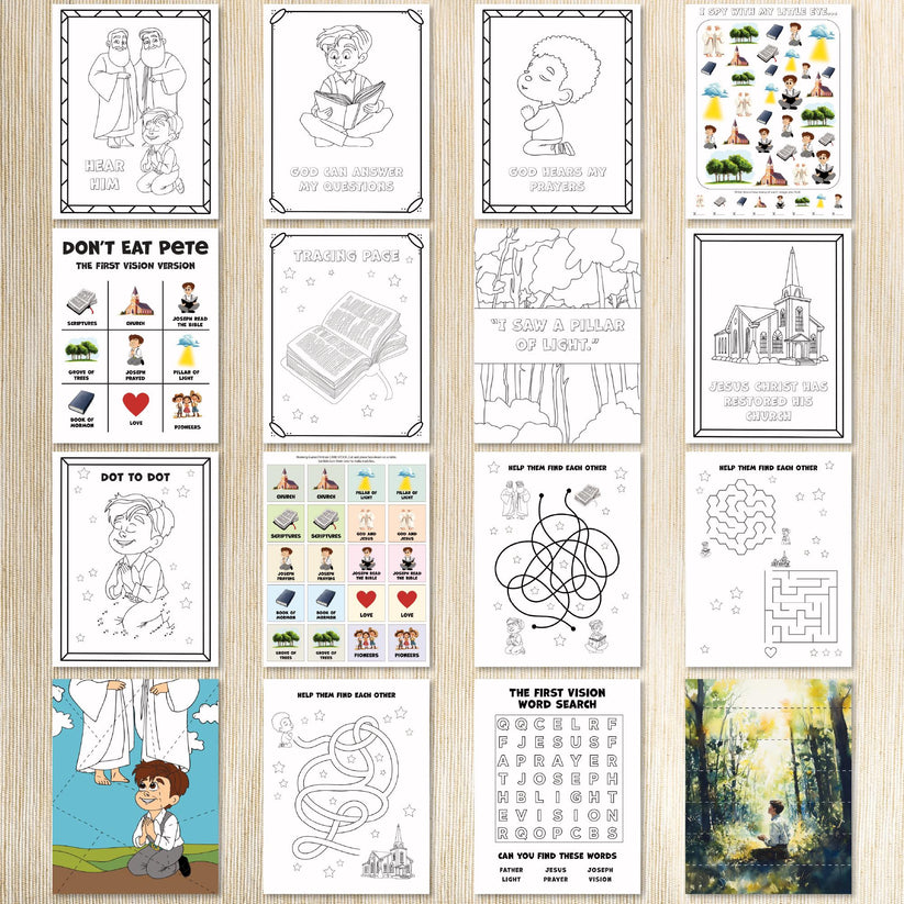 The First Vision Activity Bundle for kids 3-7 - LDS Church History 202 ...