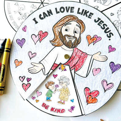 Love Like Jesus Valentine's Day Craft - Christian Kids Activity - Bible Lesson Printable - Homeschool Fun