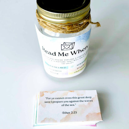 LDS Feelings Verse Jar - Color Coded Scripture Jar - Read Me When Jar Kit - Inspirational Gift for LDS Women and Teens -LDS Primary Activity